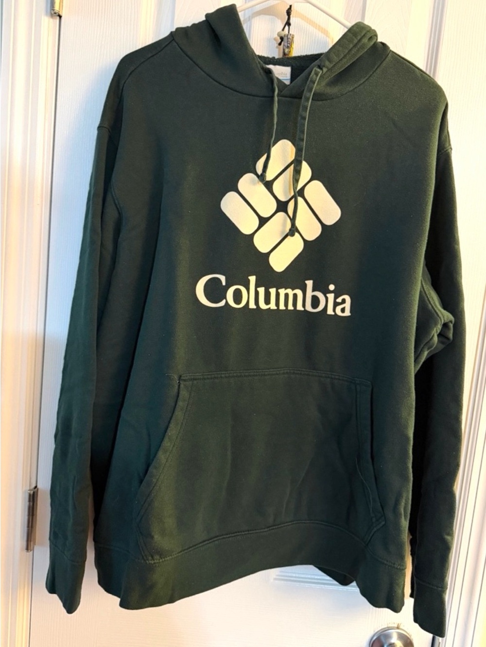Columbia Men’s XXL Forest Green Logo Pullover Hoodie Sweatshirt Outdoor